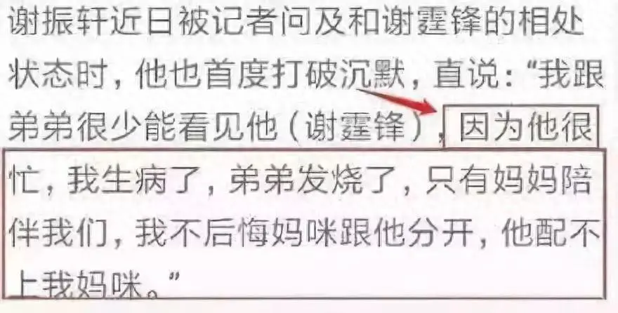 谢霆锋大儿子直言：他配不上我妈咪！港媒采访引发热议封面图